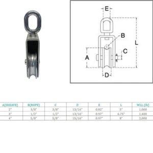 Marine Stainless Steel Sheave Square Block For Rope Wire Pulley - Picture 1 of 9