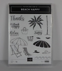 Stampin Up Polymer Stamp Set Beach Happy Summer Umbrella Sunshine Sun Unmounted