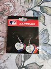 MLB Baseball Swirl Heart Earrings Texas Rangers