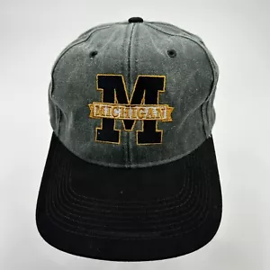 Vintage Michigan University Wolverines Hut Druckknopflasche Fahrenheit Baumwolle grün schwarz - Bild 1 von 7
