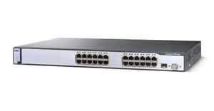Cisco WS-C3750-24TS 24 Port + 2 Gigabit SFP Switch - Used