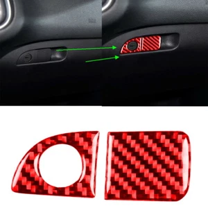 2 piezas para Dodge Charger fibra de carbono roja para pasajeros guantera mango pegatina borde - Imagen 1 de 12