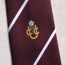 Tie Necktie Mens Vintage Company Logo Crested Club Association White Rose