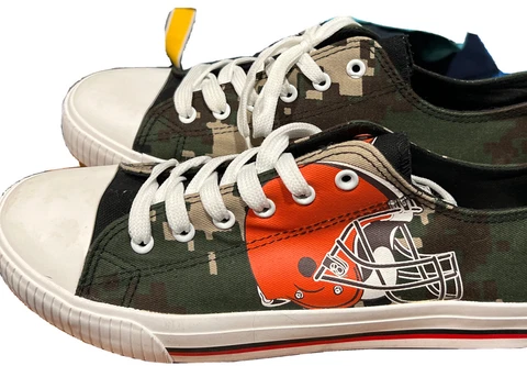 foco Mens shoes 9 cleveland browns Low Top Canvas Converse Style NFL Fan Gear Cover