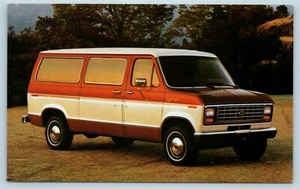 Postcard Car Dealer Advertising 1987 Ford Club Wagon Van AE3 - Picture 1 of 2