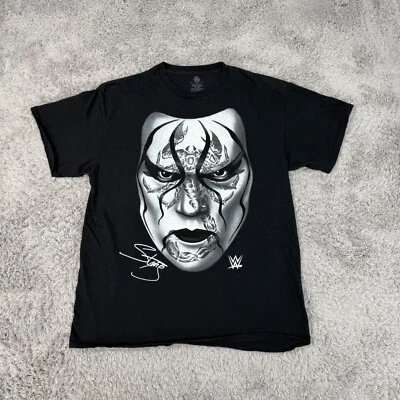 Camiseta WWE Sting Para Hombre Grande Negra Cara de Escorpión Manga Corta Lucha Libre Foto 1 de 4