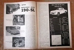 Mercedes-Benz 190 SL 1955 - artículo original de prueba en carretera - Imagen 1 de 1