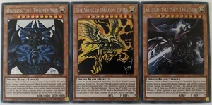 YuGiOh 3 Card Egyptian God Card Set TN19 Secret Rare NM Slifer + Obelisk + Ra - Bild 1 von 1