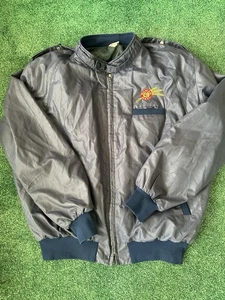 VTG Birdie By Richard A Leslie USA Blue Full Zip Wind Breaker Men XL Roman Meal - Picture 1 of 9