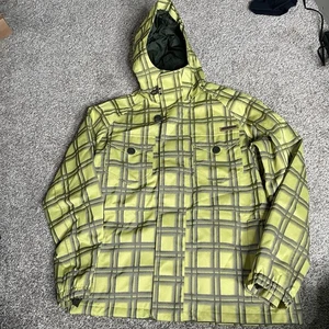Abrigo Parka Burton Dryride Para Hombre Mediano Amarillo Cuadros Anorak Gorp Core Esquí Cremallera Completa - Imagen 1 de 13