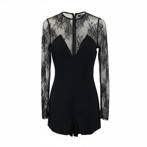 NBD X Revolve Size S Taylor Sheer Lace Sleeve Romper Black Cocktail Whimsigoth - Picture 1 of 11