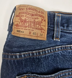 Levi's 501xx Blue Denim Jeans Herren Größe 40x34 Button Fly - Bild 1 von 8