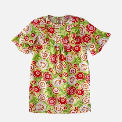 KELLYS KIDS Preppy Girl Orange Floral Ruffle Sleeve Spring Easter Dress Size 7-8 - Image 1 of 4