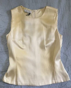 Vintage Prada Y2K Satin Shell Tank Ivory Raso Luce mit Etikett Italy Gr. IT 38 - Bild 1 von 10