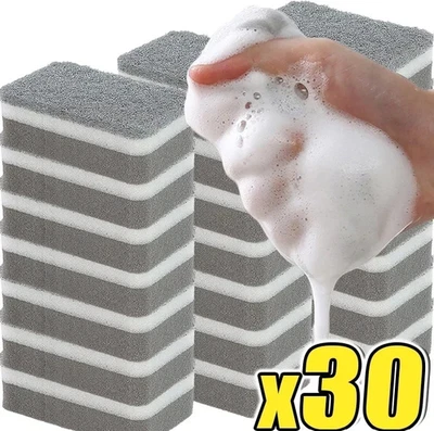 5/10/20/30pcs 3-Layer Dishwashing Sponge Scouring Pads Kitchen Cleaning Set - Image 1 of 4