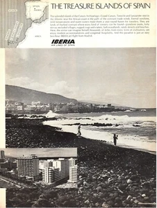 Estampado publicitario vintage 1971 moda Iberia Air Lines of Spain Archipiélago canario - Imagen 1 de 1