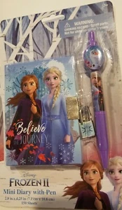 Disney Frozen II Marke Schwestern blau Believe Journey Mini Tagebuch Schloss Tintenstift 3+ - Bild 1 von 7