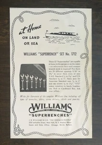 Vintage 1939 Williams Wrenches Superrences Original Ad 622 - Picture 1 of 1