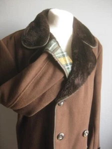 Vintage Wollmantel 40 42 mittel Schottenkaro Futter Trench Fellkragen warm dunn&co - Bild 1 von 24