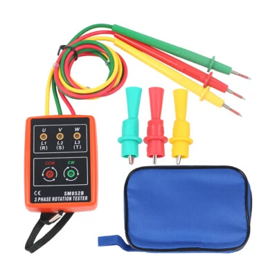 Tester SM852B 3 Phasen 60~600V Drehrichtungsanzeiger Drehstrom Phasenprüfer DE - Bild 1 von 4