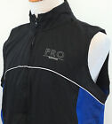 NWT Pro Running Full Zip Jacket Sleeveless Large Black & Blue 