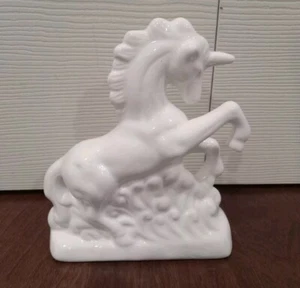Porcelain White Unicorn Figurine Home Decor Unicorn Sculpture  - Picture 1 of 6