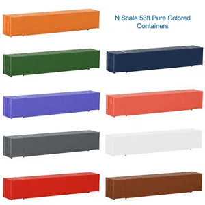 9pcs Different Colored N Scale 1:160 53ft Blank Shipping Container - Picture 1 of 8