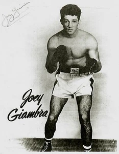 "King Of The Middleweights “Joey Giambra Signed B&W Paperstock Photo - Bild 1 von 1