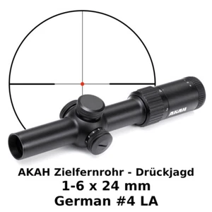 AKAH Zielfernrohr 1-6x24 Leuchtabsehen German #4 Drückjagd Aluminium Schussfest - Bild 1 von 1