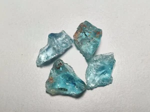 Natural Raw Aquamarine Crystals 5.3 Grams Slightly Included For Facet Blue Color - Picture 1 of 5