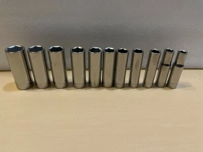 New Craftsman 11 pcs 3/8 Drive Metric DEEP 6pt Socket Set (9 thru 19mm) - Image 1 of 2