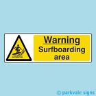 Warning Surfboarding Area Safety Sign