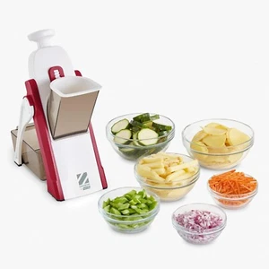 Zakarian by Dash Safe Slice Mandoline with Thickness Adjuster - Cranberry - Picture 1 of 1