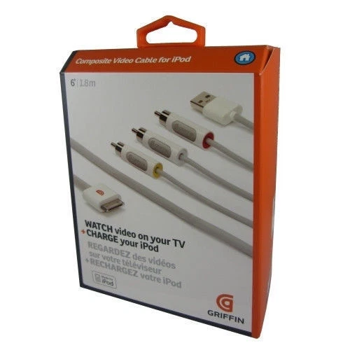 OEM Griffin AV композитный аудио видео RCA кабель адаптер для Apple iPhone 3GS/4/4S - Изображение 1 из 4