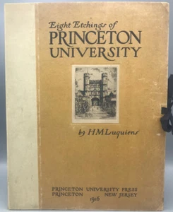 EIGHT ETCHINGS OF PRINCETON UNIVERSITY, by HM Luquiens - 1916 [Engraver's Proof] - Picture 1 of 12