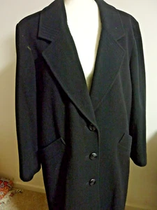 Antman Ladies black cashmere & wool blend fully lined overcoat - Picture 1 of 12