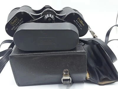 Vintage Sears Binoculars 7x35mm Wide Angle Coated Model 445.25110 with Case - Image 1 of 4