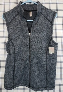 NWT Exertek Vest Womens Medium Gray Full Zip Sleeveless Knit Pockets - Picture 1 of 4