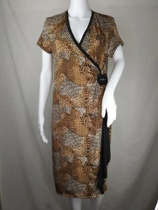 Milano Kleid Medium Animal Print Etuikleid Reptil Gepard Knielang Kurzarm - Bild 1 von 7