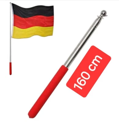 Robuste Fahnenstange leicht zu tragen Teleskop Fahnenmast rutsch fester Griff - Bild 1 von 4