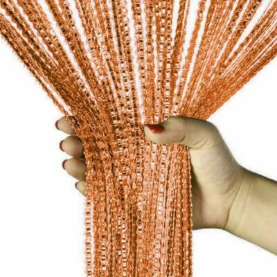 Cuentas de cortina de puerta de cadena brillante de EE. UU. Divisores de habitación Panel de ventana con flecos con cuentas 2 m Foto 1 de 4