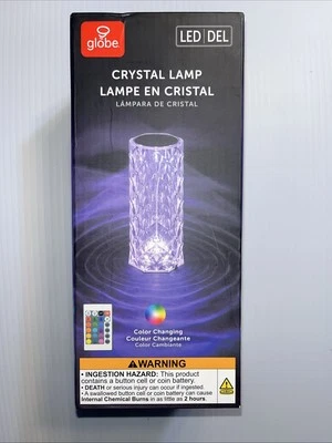 Globe Electric Crystal Lamp: Touch Sensor, LED Bulb, Multicolored, Battery - New - Image 1 of 4