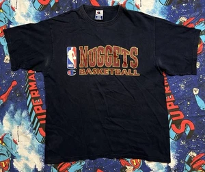 Vintage 90's Champion Denver Nuggets NBA Practice Shirt Herren L Navy Blau - Bild 1 von 9