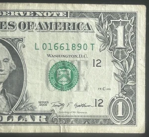 (FLIPPER!) $1 Flipper Fancy Serial Number L01661890T Series 2009 - Picture 1 of 4