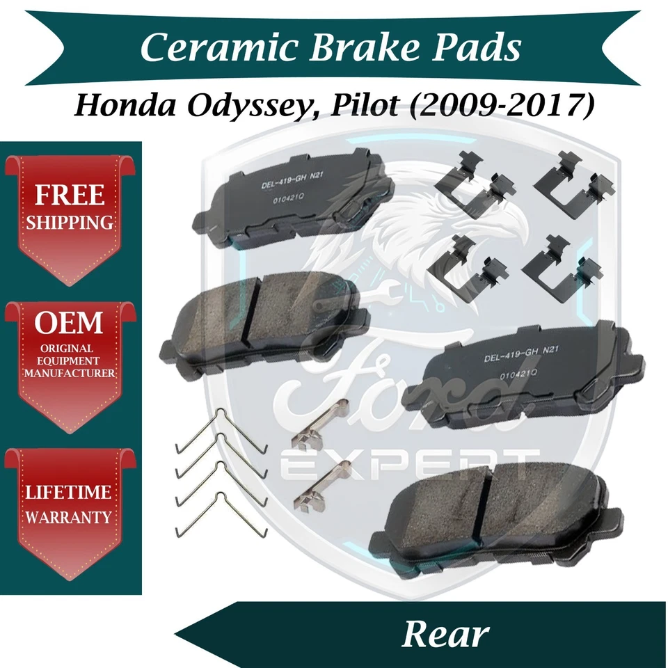 Kit de pastillas de freno traseras de cerámica ACDelco OEM para Honda Odyssey Pilot 2009-2017 Foto 1 de 4
