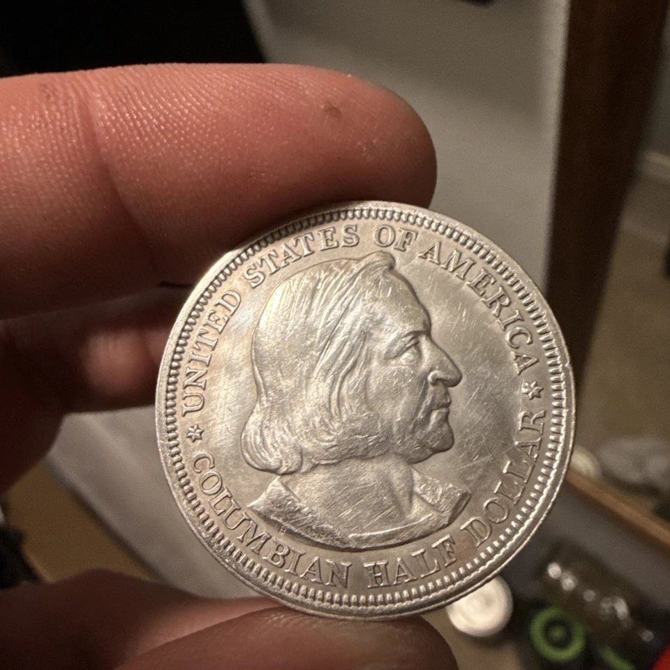 1892 Columbian Exposition Silver Half Dollar AU+ - Image 1 of 2