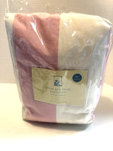 TENDA POTTERY BARN KIDS 100% SETA ROSA/BIANCO PALO PANNELLO TASCABILE 50w" x 84"L - Foto 1 di 3