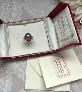 Bague diamant fausse améthyste Claudette Colbert collection Hollywood boîte d'origine - Photo 1/13