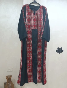 Vintage bestickt Tatreez Thobe Heritage palästinensisch jordanisch Kleid Hochzeit  - Bild 1 von 7