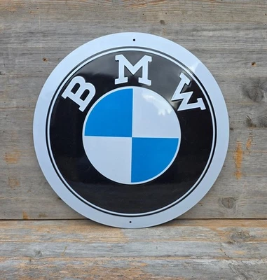 Letrero metálico redondo BMW. Letrero con logotipo BMW en relieve, letrero de garaje grande de metal Foto 1 de 3